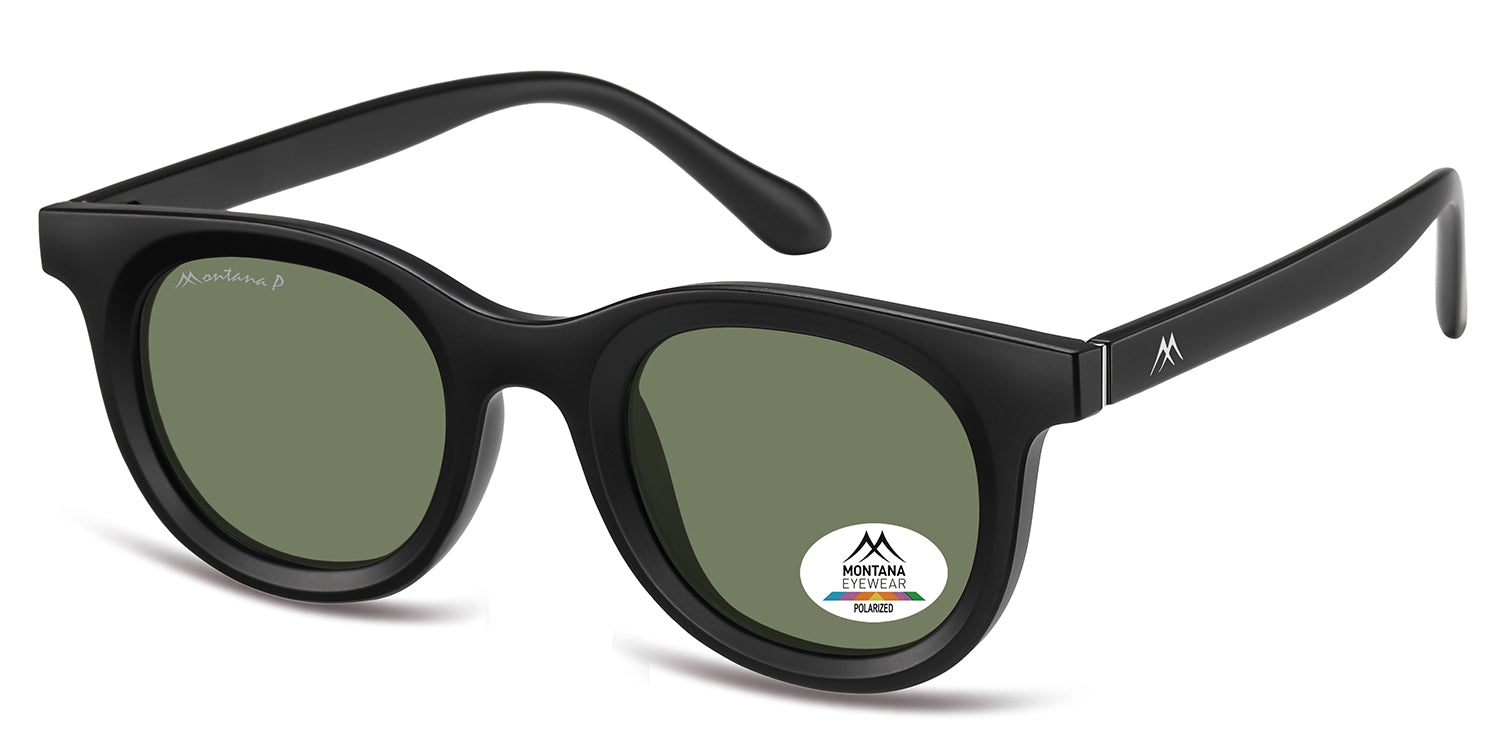 Bayport matt black - green lenses