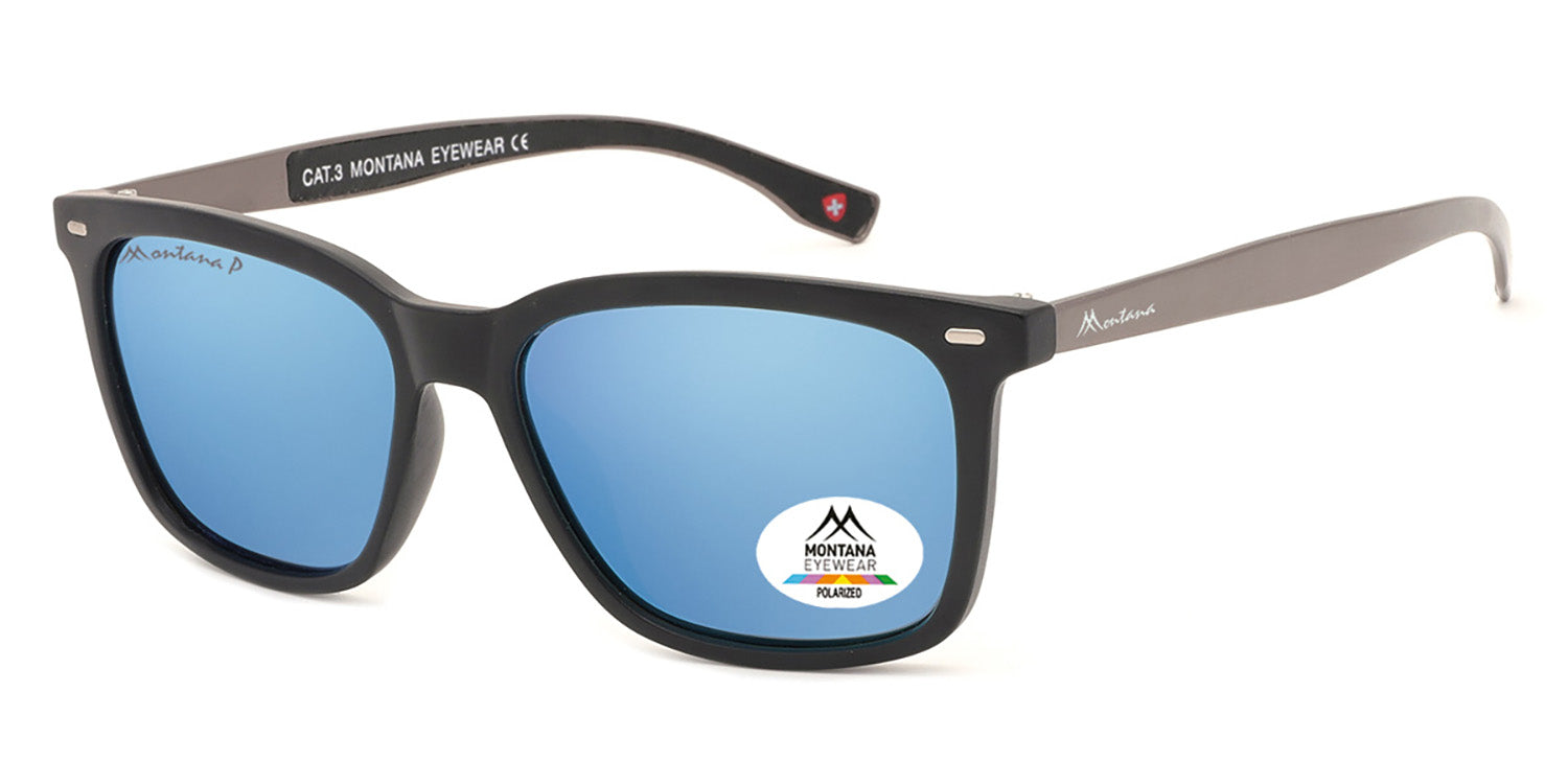 Essaouira matt black - Revo blue lenses