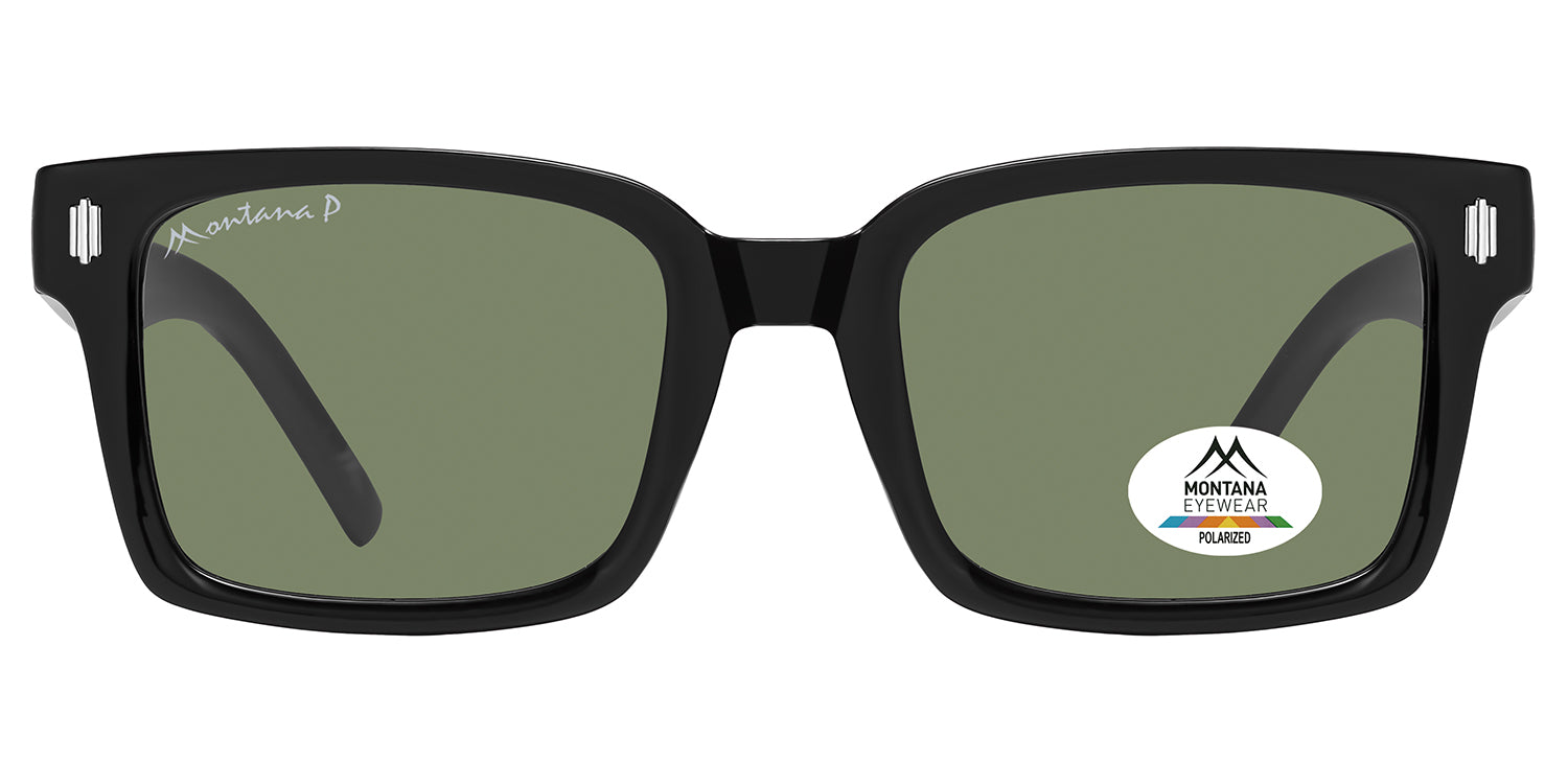 shiny black - green lenses