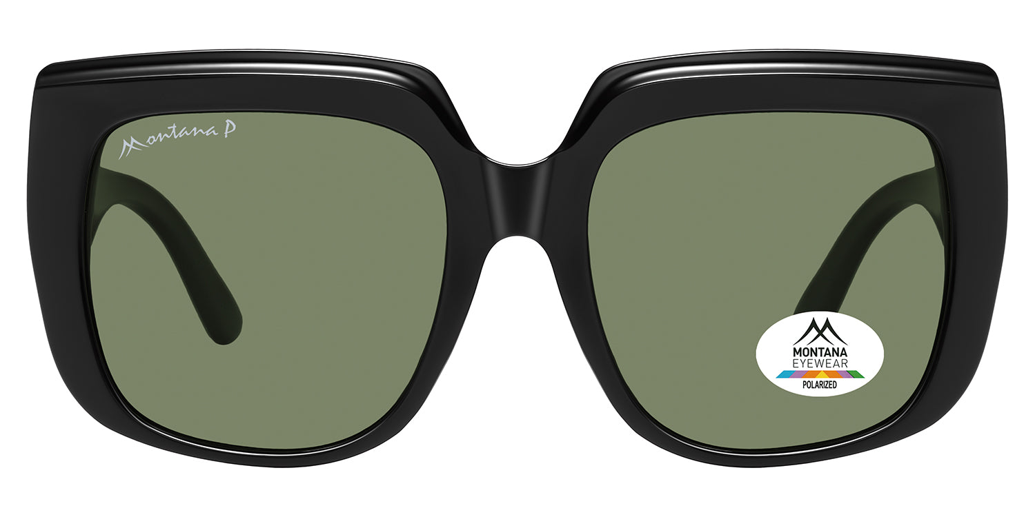 shiny black - green lenses