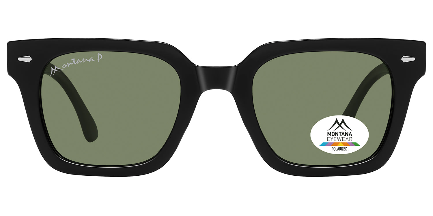 shiny black - green lenses