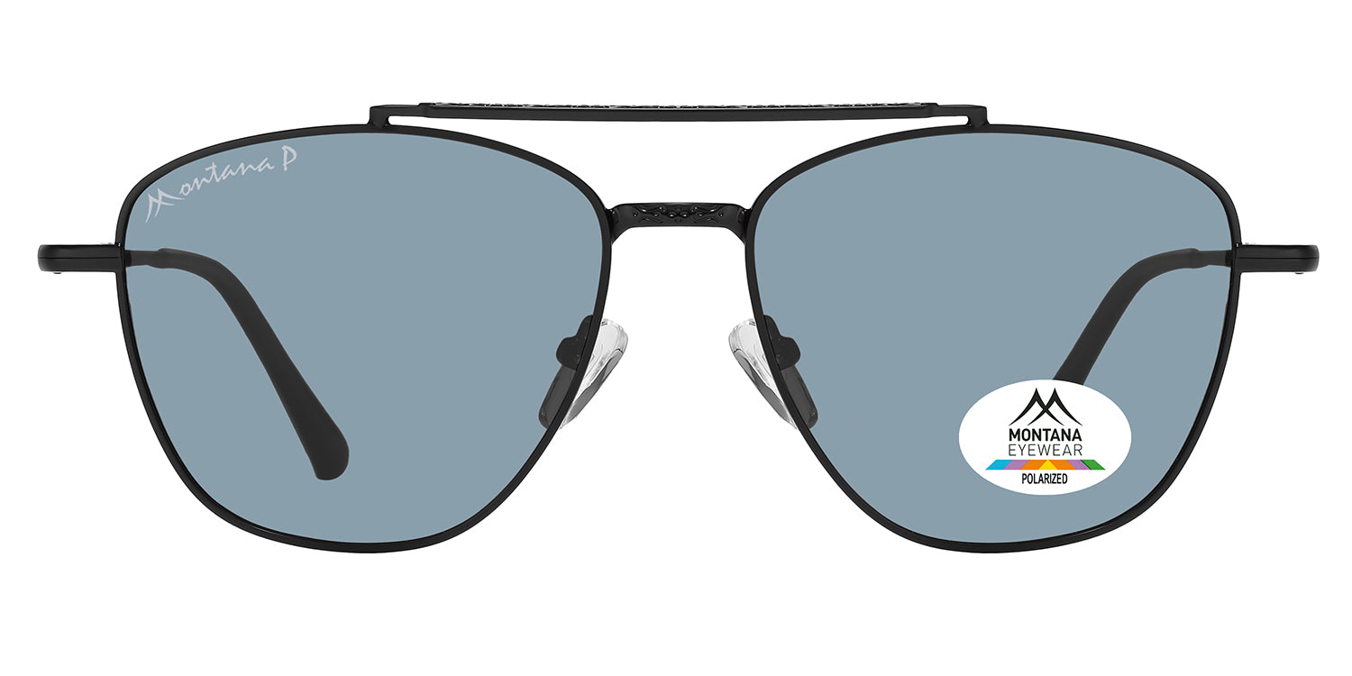 shiny black - blue lenses