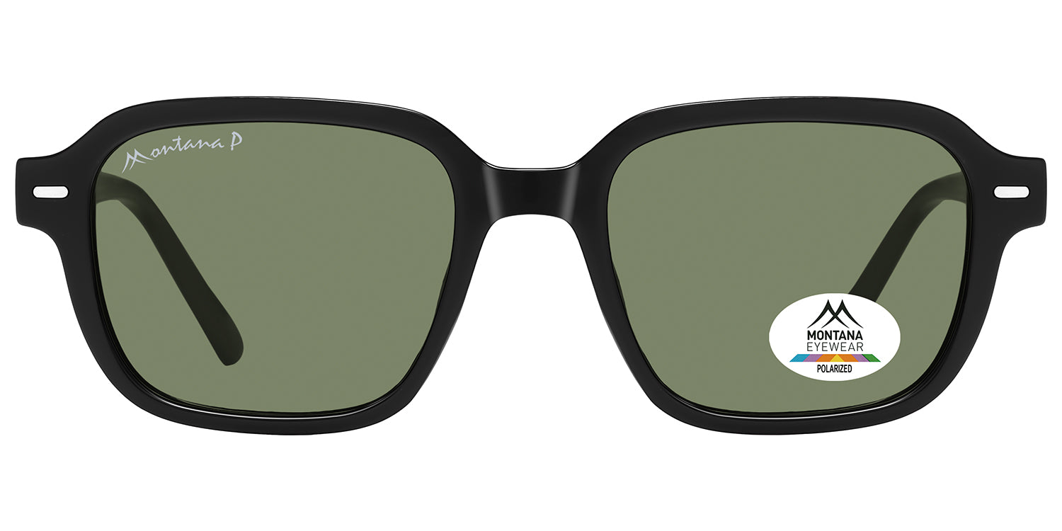 shiny black - green lenses