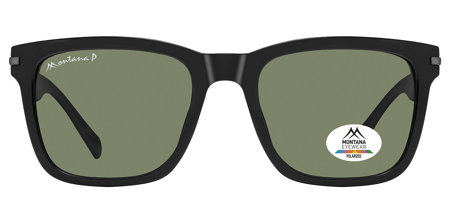 noir brillant - verres verts