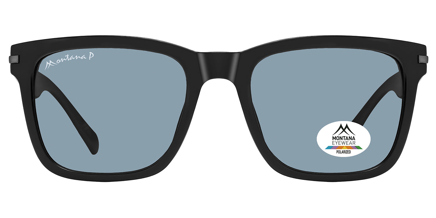 noir brillant - verres bleus