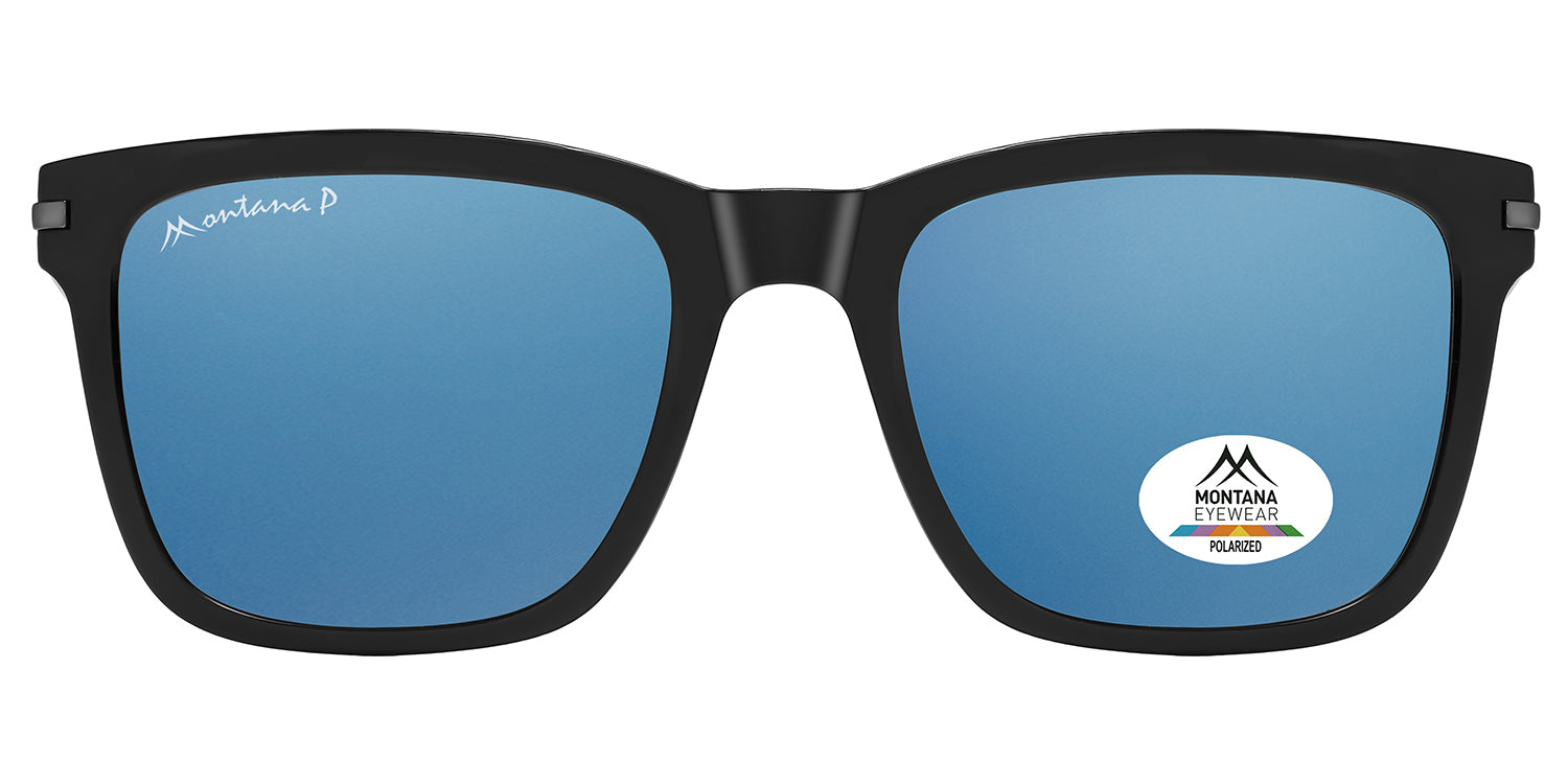 noir brillant - verres bleus Revo