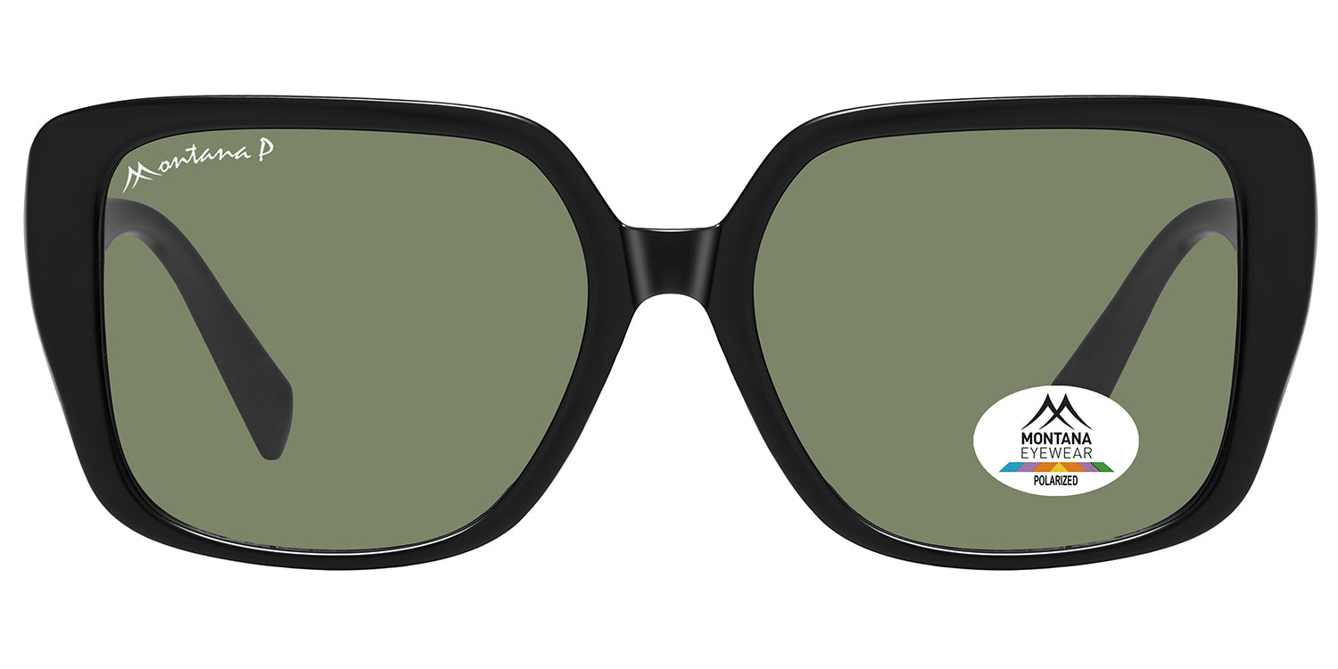 shiny black - green lenses