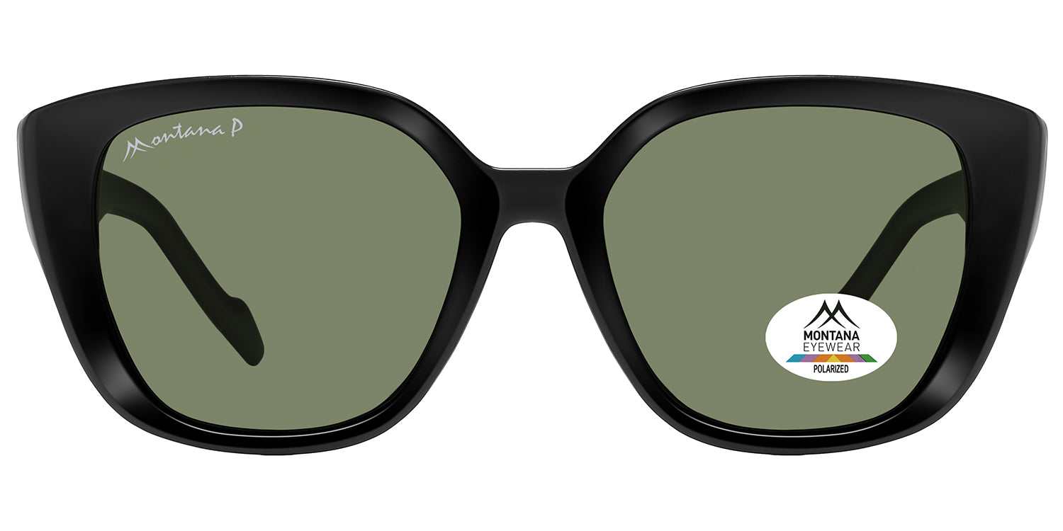 noir brillant - verres verts